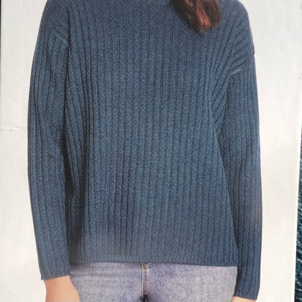 Jessica Simpson Ribbed Blue Sweater Medium Size